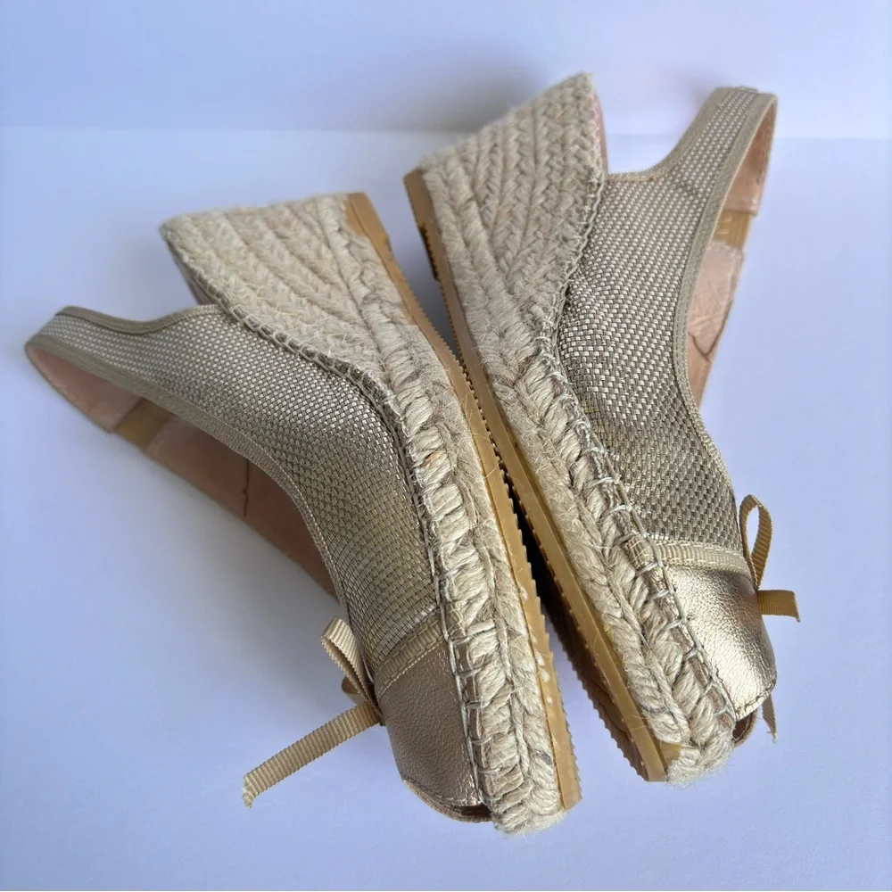 Vidorreta Sling Back Espadrille Wedges Peep Toe Size US 6 EU 36